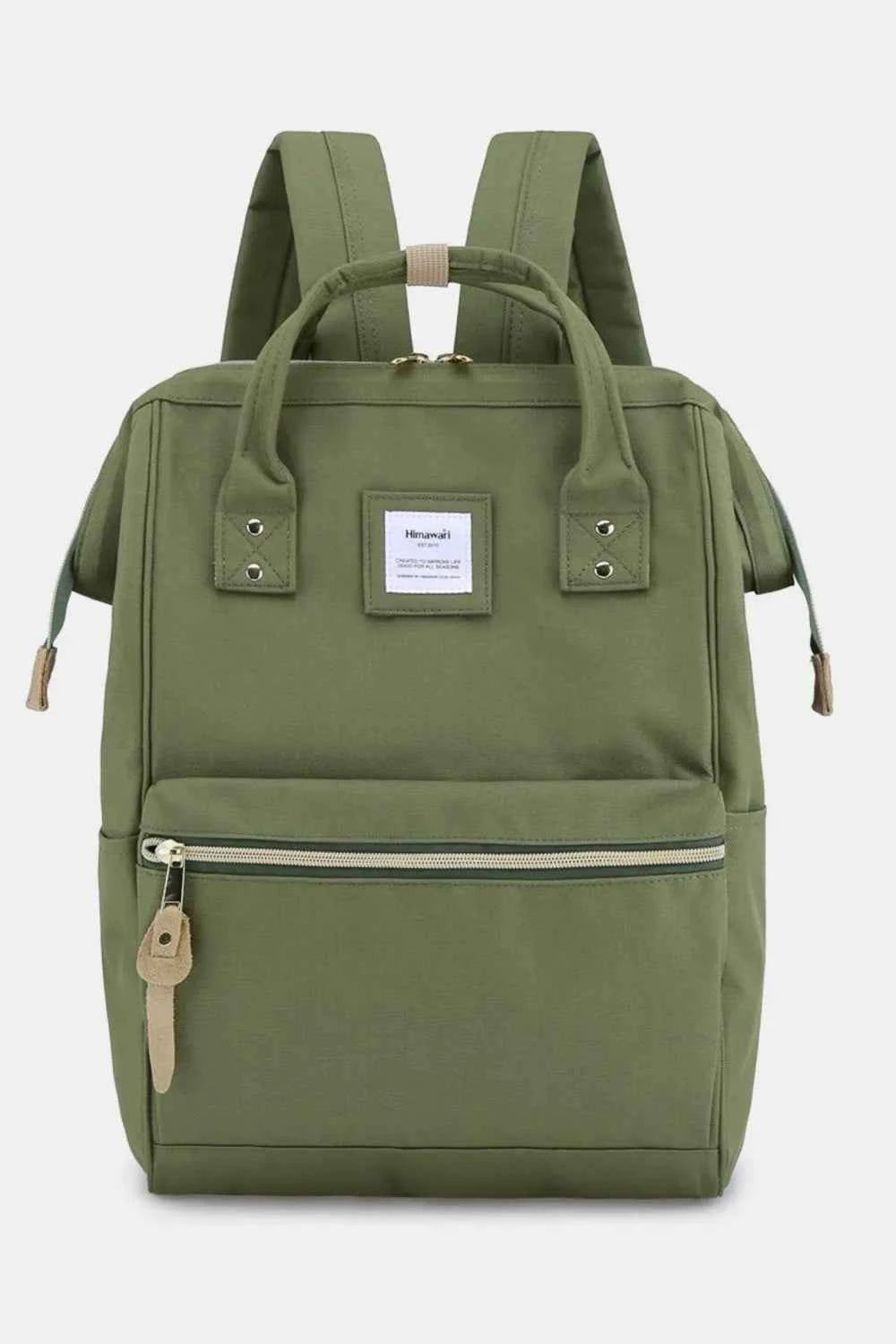 Himawari Waterproof Canvas Backpack Bag with Side Pockets Olive One Size d9f71e42-6db6-4bd5-b1cb-ee1dc73fabf6-Max