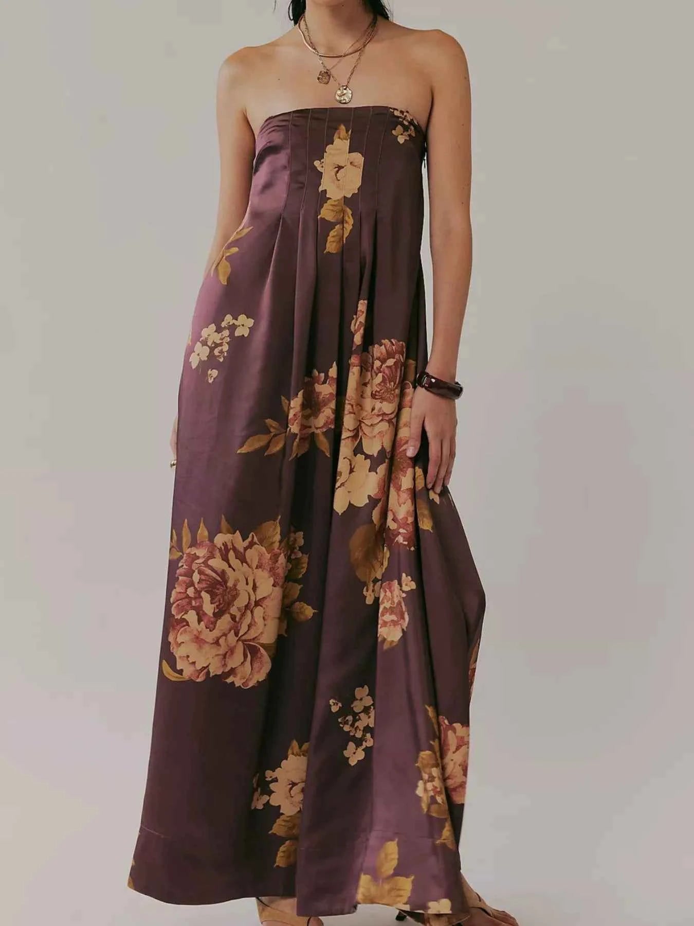 Floral Print Sleeveless Maxi Dress Brown d9fcaf31-626d-495f-aaa3-ca599051e241-Max-Origin