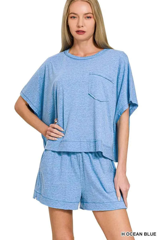 Zenana Exposed Seam Boxy Top & Shorts Set H OCEAN BLUE da0e0c82f4144da1a55140c438b7c898-Max-Origin