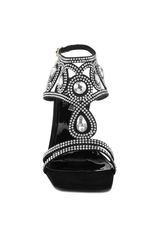 Fialka Diamante & Rhinestones Stiletto Sandals da0e6a68-a5ad-4e1d-9b0d-4f652aa274f6