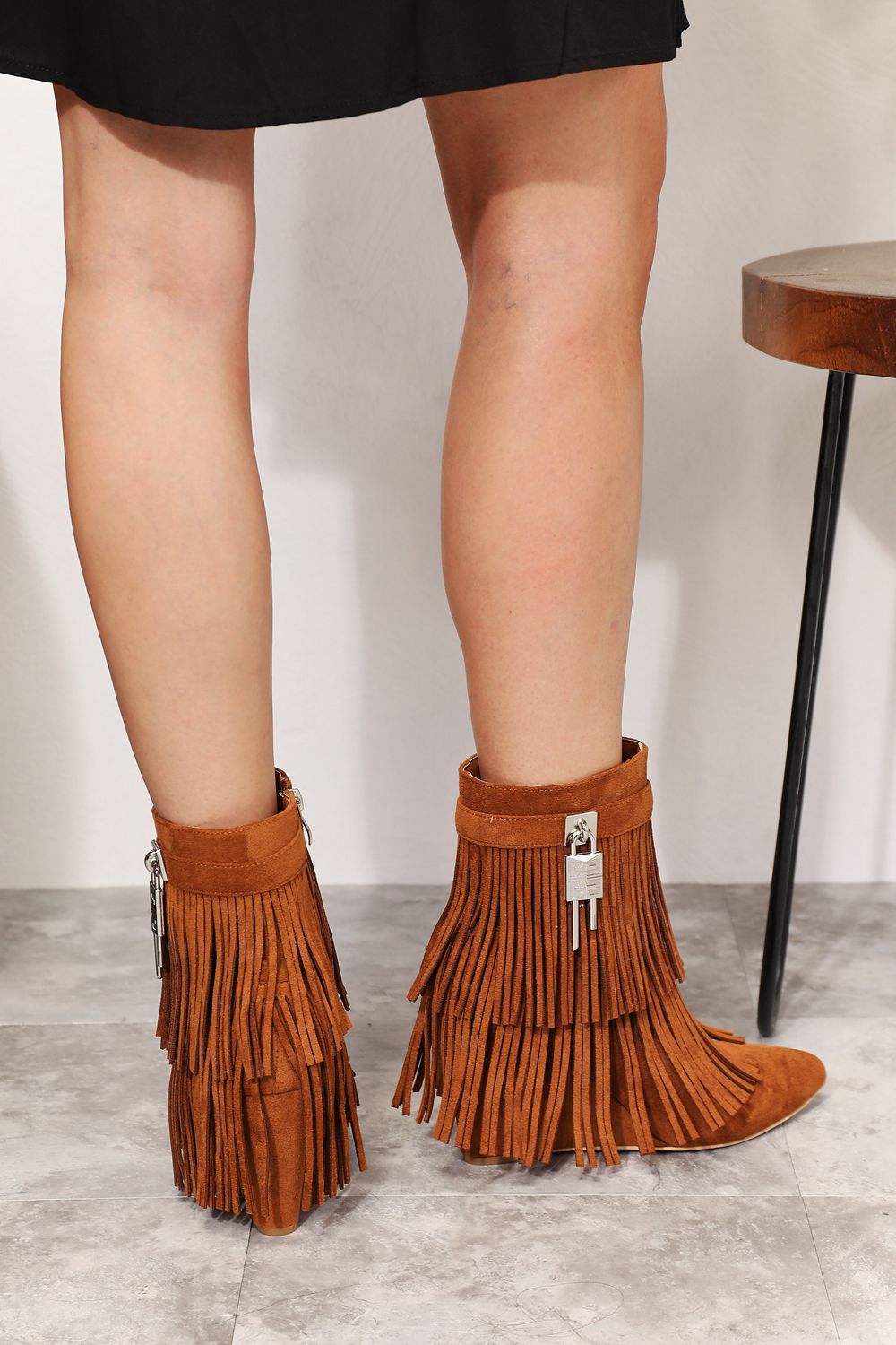Legend Women's Tassel Wedge Heel Ankle Booties da262dc0de06409b868a2c6bba2e4510-Max