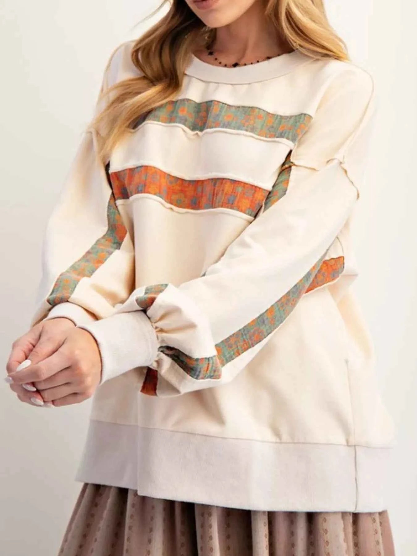 Bohemian Striped Oversized Sweatshirt da276f67-c56b-488d-97b3-15559d24587d-Max-Origin