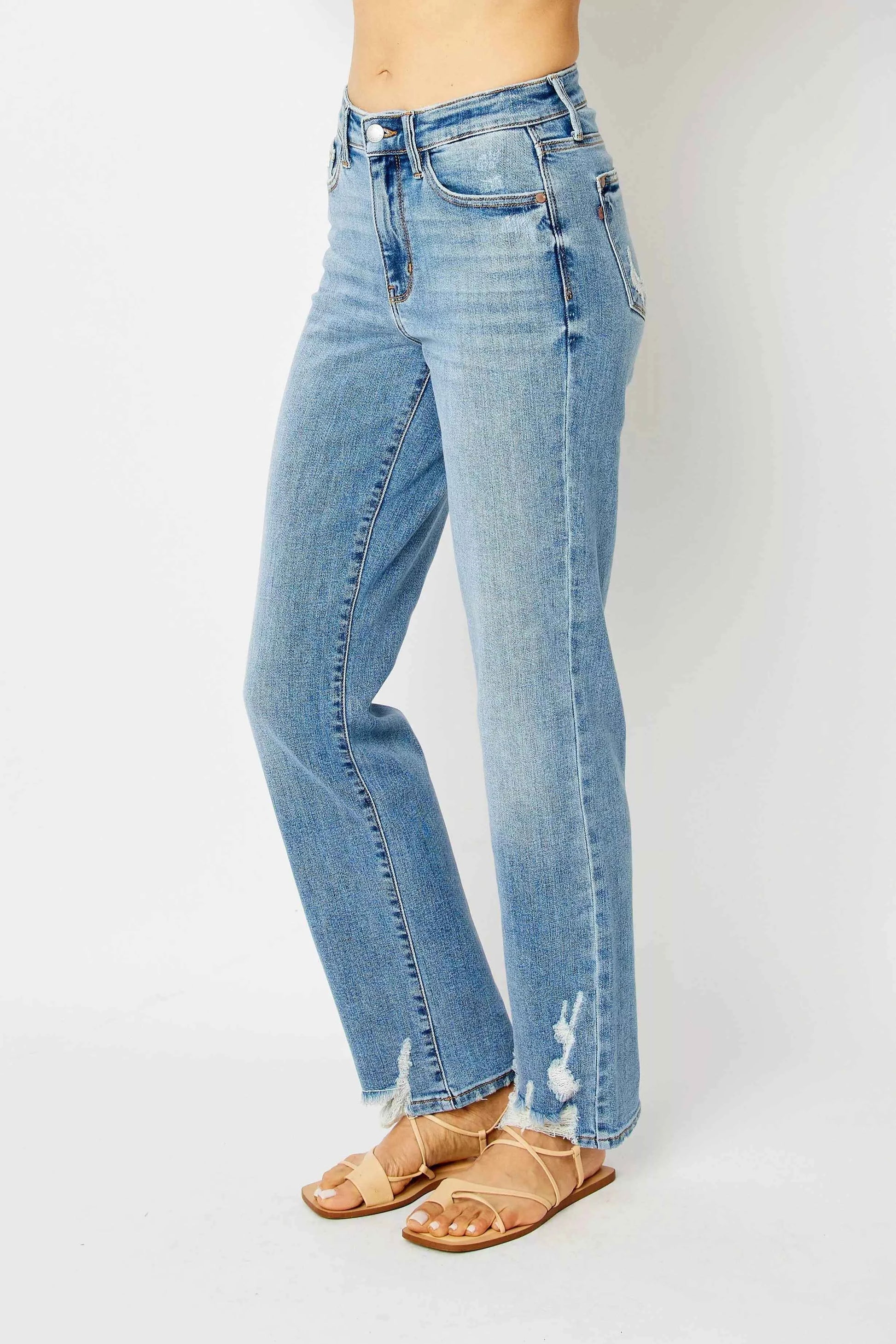 Judy Blue Full Size High Waist Straight Jeans with Heavy Destroy Plus Size da28ee28511146ac863c32c3390cc12e-Max-Origin
