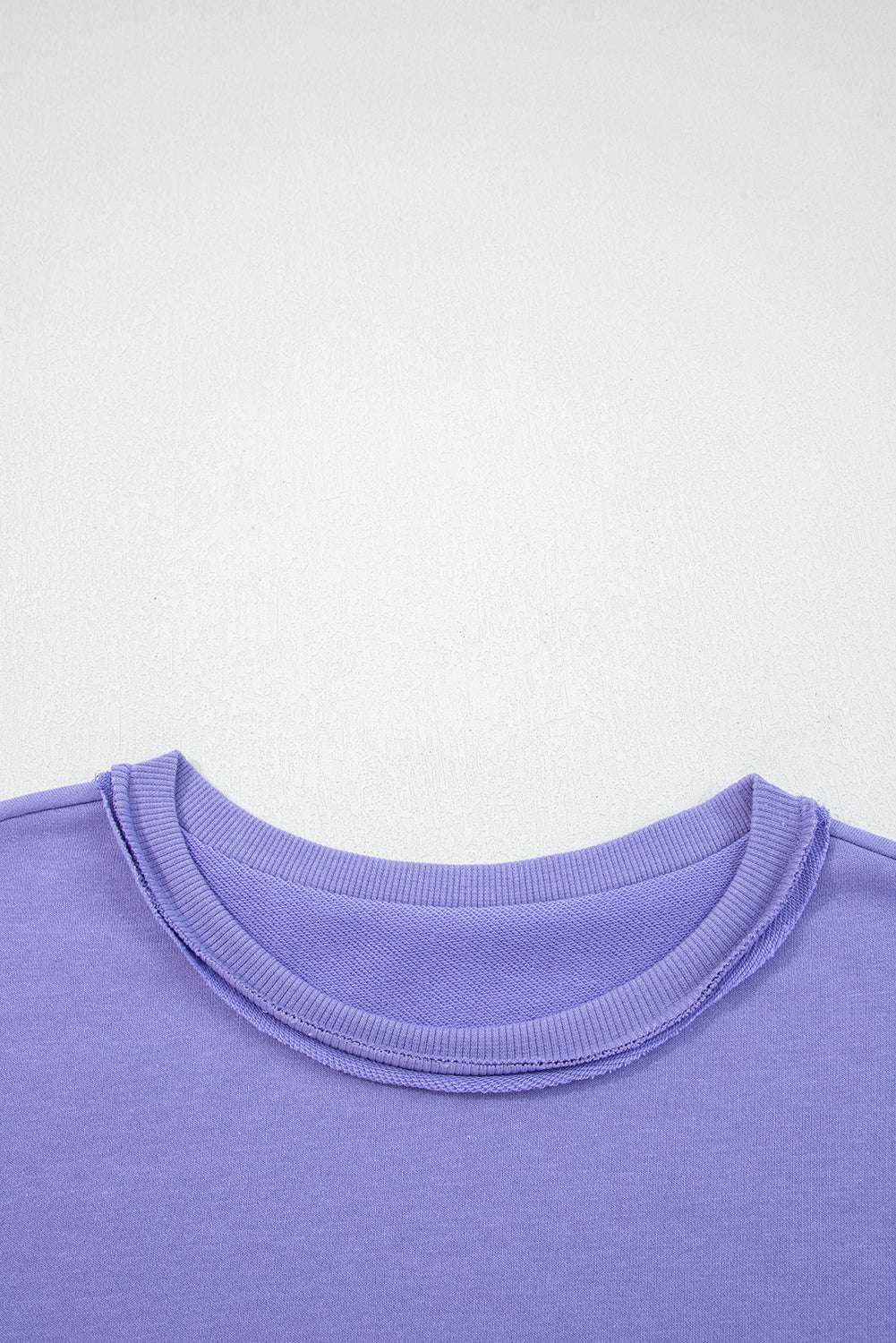 Wisteria Flower Applique Patchwork Drop Sleeve Pullover Sweatshirt da3c9a8c61765370