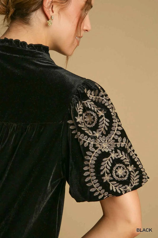 Full Size Velvet Embroidered Sleeve Blouse Plus Size da4be737-f654-4616-b21e-61710fa0ea8d-Max-Origin