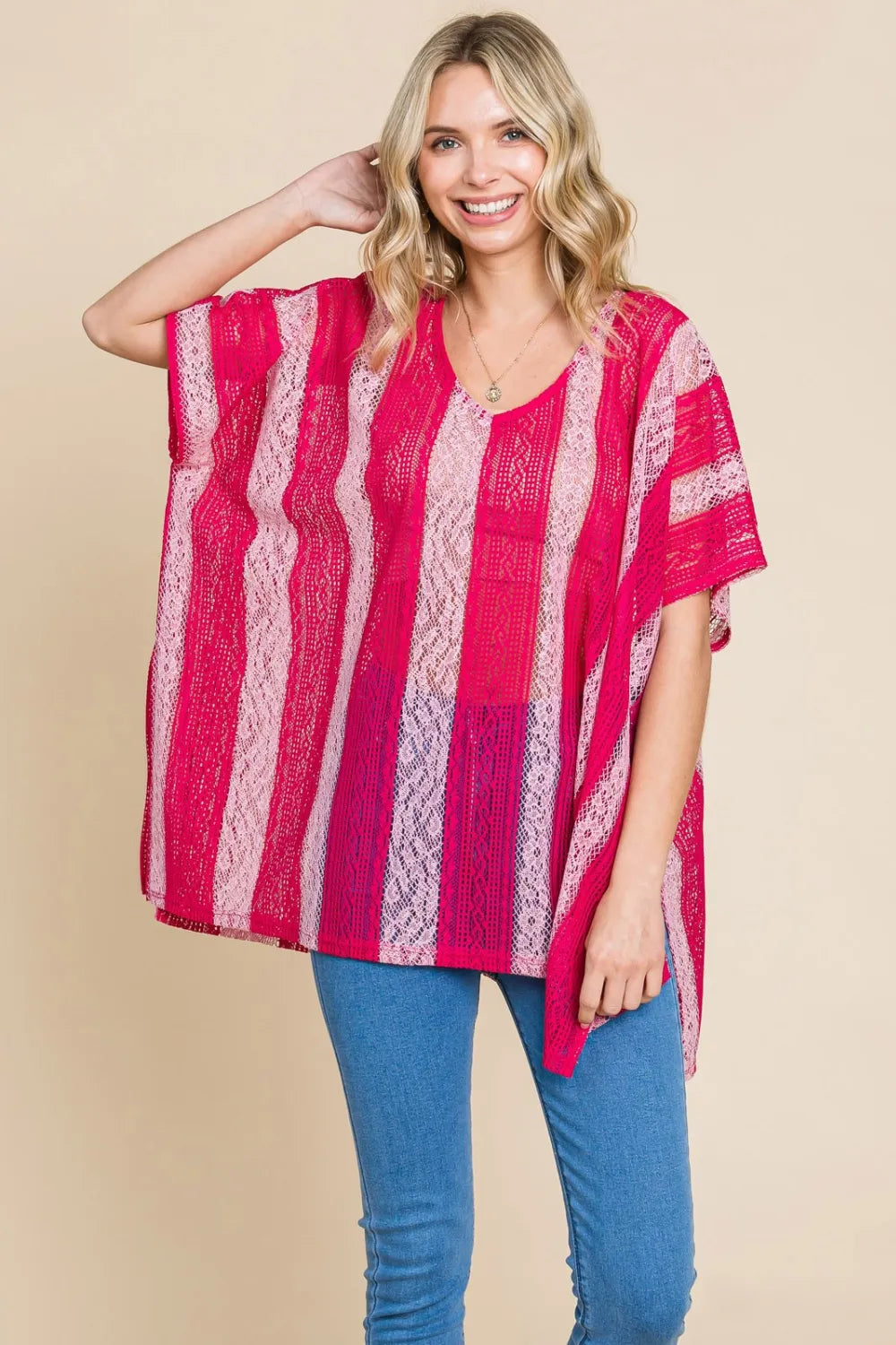 Cotton Bleu by Nu Label V Neck Drop Shoulder Oversize Top da4ee158-8e65-4c91-8ca3-f0cbda708659-Max
