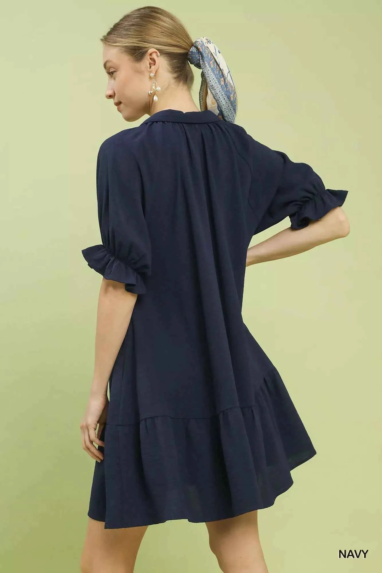 Umgee Tiered Puff Sleeve Babydoll Dress da55b303-59f6-4ed0-82fa-b1e1925a0742-Max-Origin