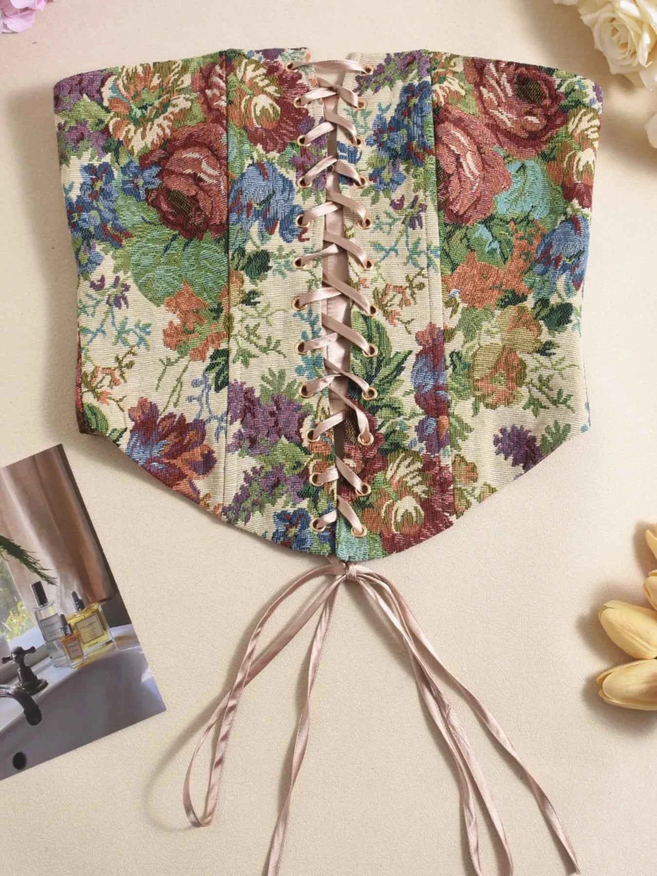 Floral Print Lace Up Tube Top da59dfbbc51c4d00a4c7630db97272e1-Max-Origin