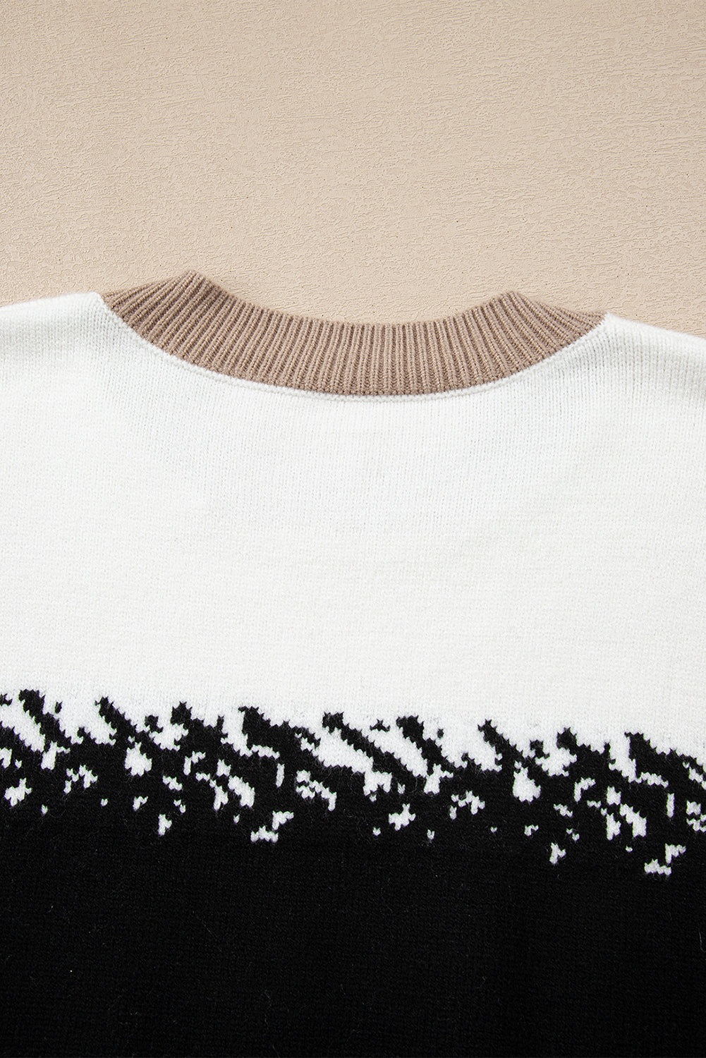 Black Stylish Color Block Pattern Drop Shoulder Sweater da6a9f16c47e6264