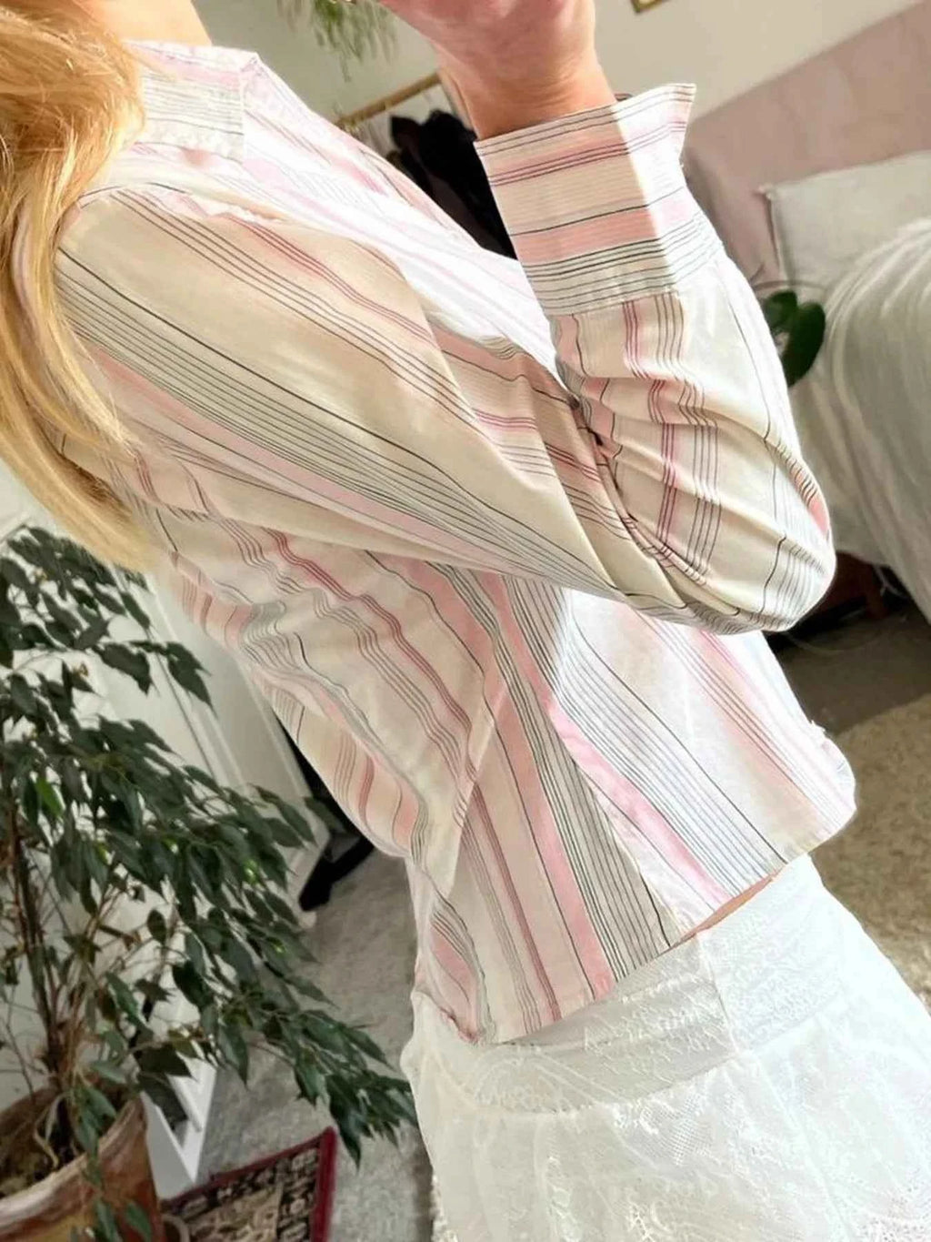 Printed Button-Down Long Sleeve Shirt