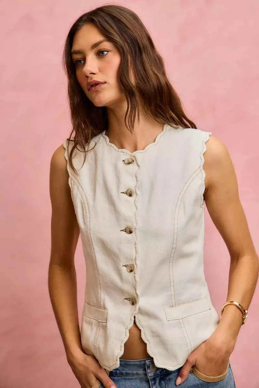 Scalloped Edge Cotton Twill Washed Vest Top da75bd44262949e89ba0bc39ea9cbfc1-Max-Origin