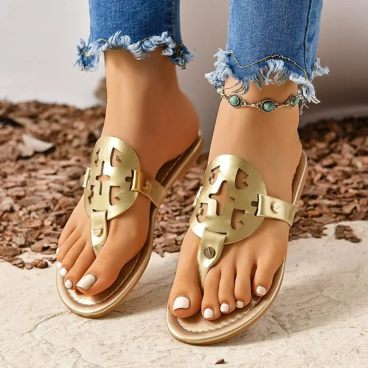 Toe Post Flats Sandals Gold da7cfc56-583f-4c06-871f-1aaf0e3db674-Max-Origin