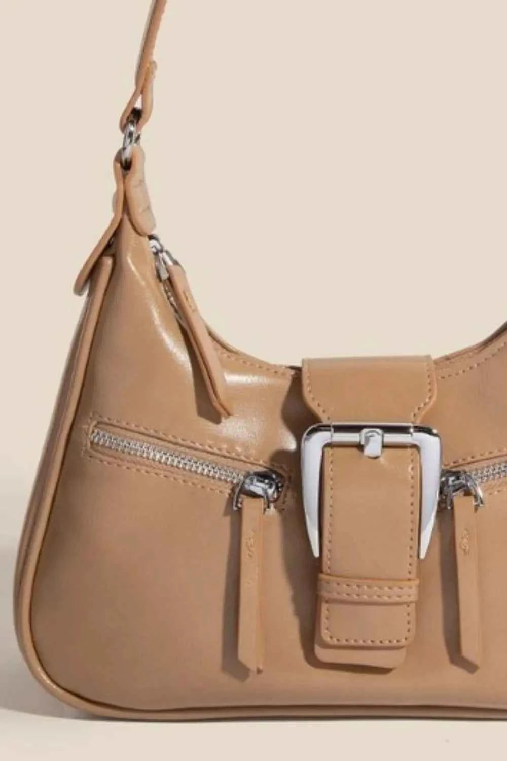 Fame Large Buckle Triple Zipper Hand Bag da95e40c-11aa-4d8d-8e39-15eba736dd5d-Max-Origin