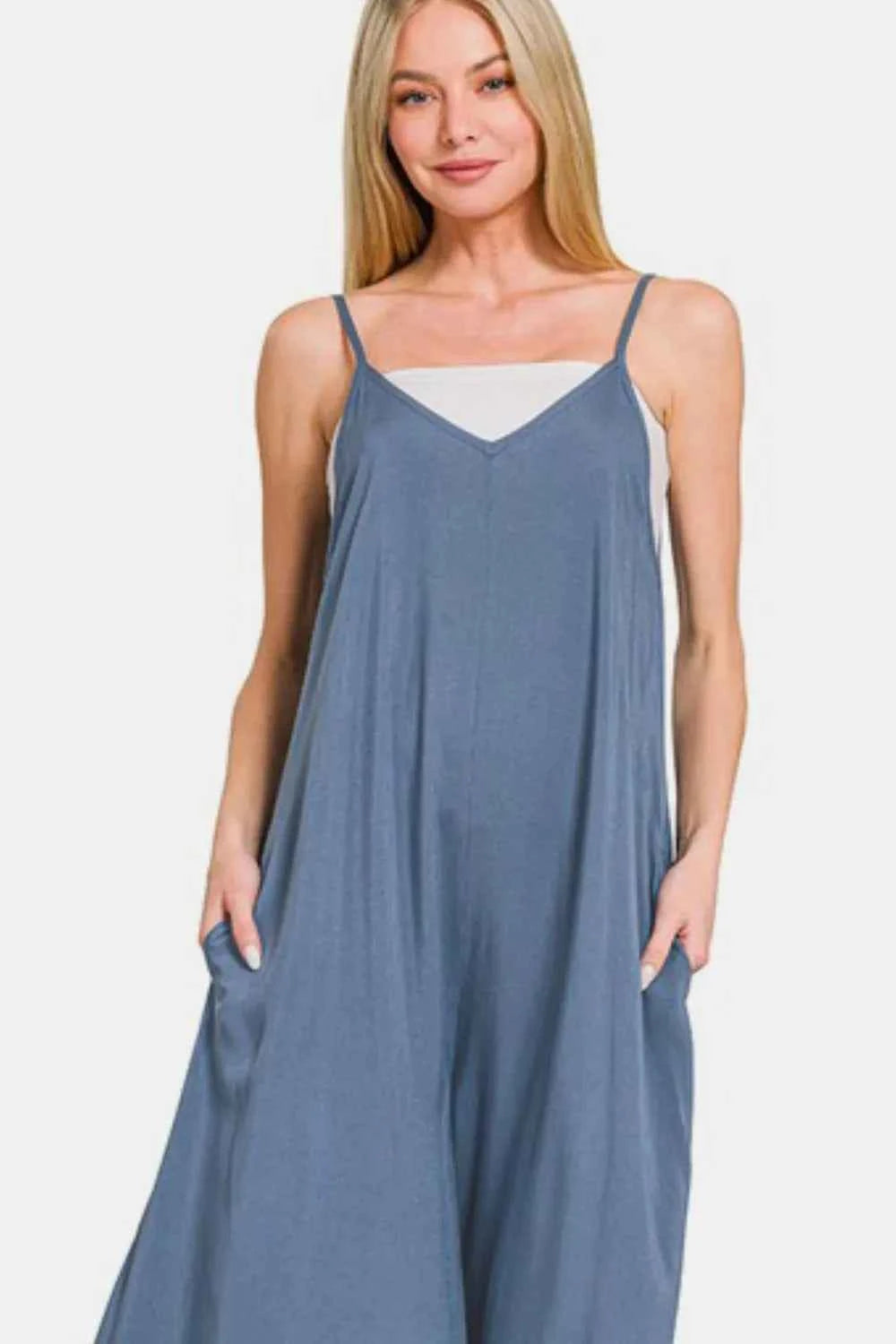 Zenana Spaghetti Strap Wide Leg Overalls with Pockets da9714b6-3a5f-4efc-a139-4774daec489a-Max