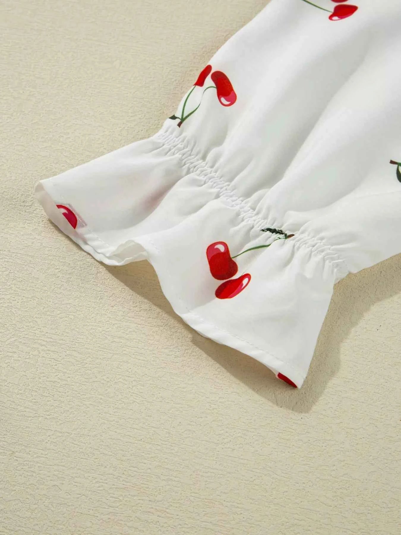 Cherry Print Flounce Sleeve Collared Frilled Babydoll Blouse daa7393b73c44e318996919daae466d5-Max-Origin