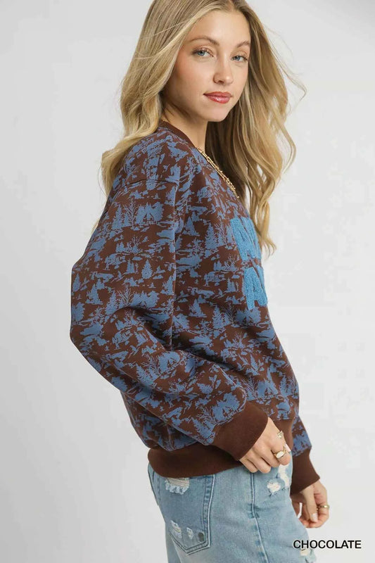 Scenic Print Cropped Sweatshirt daa9735c-03f3-42d6-9259-94ba67c86d00-Max-Origin