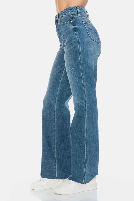 Full Size Tummy Control Cut Raw Hem Straight Jeans dab5f827-7f9a-4546-8cb7-626cde1b65e7-Max