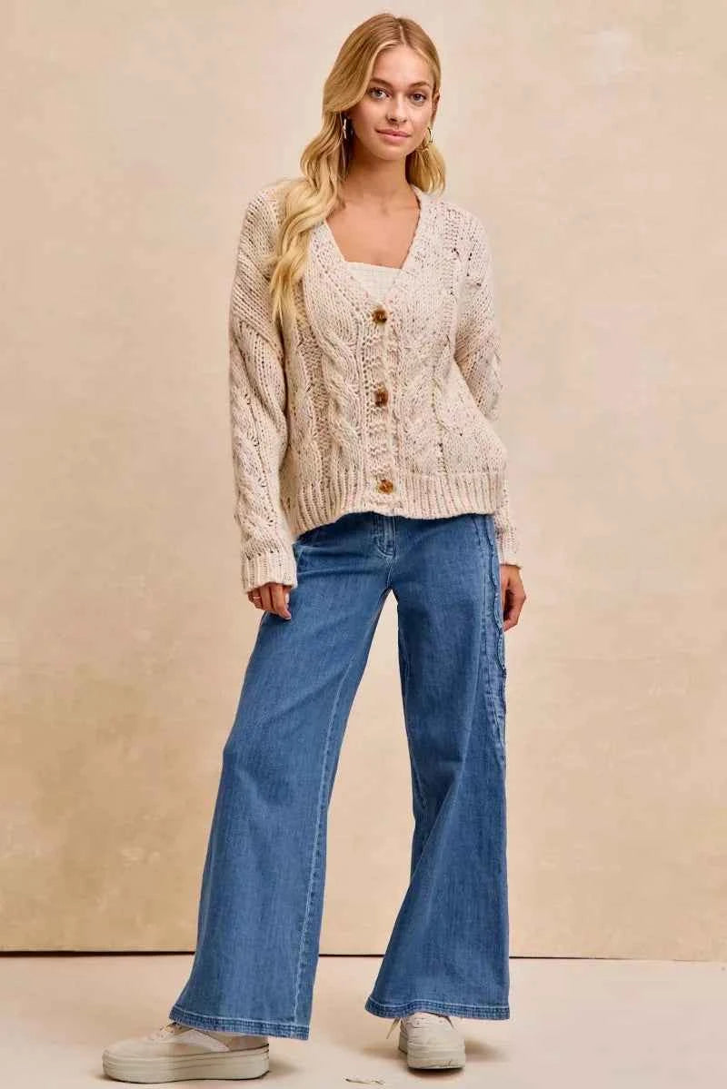 BiBi Wavy Side Edge Detail Lined Wide Leg Jeans dabaaa0147874e9982ccc0685f573f21-Max-Origin
