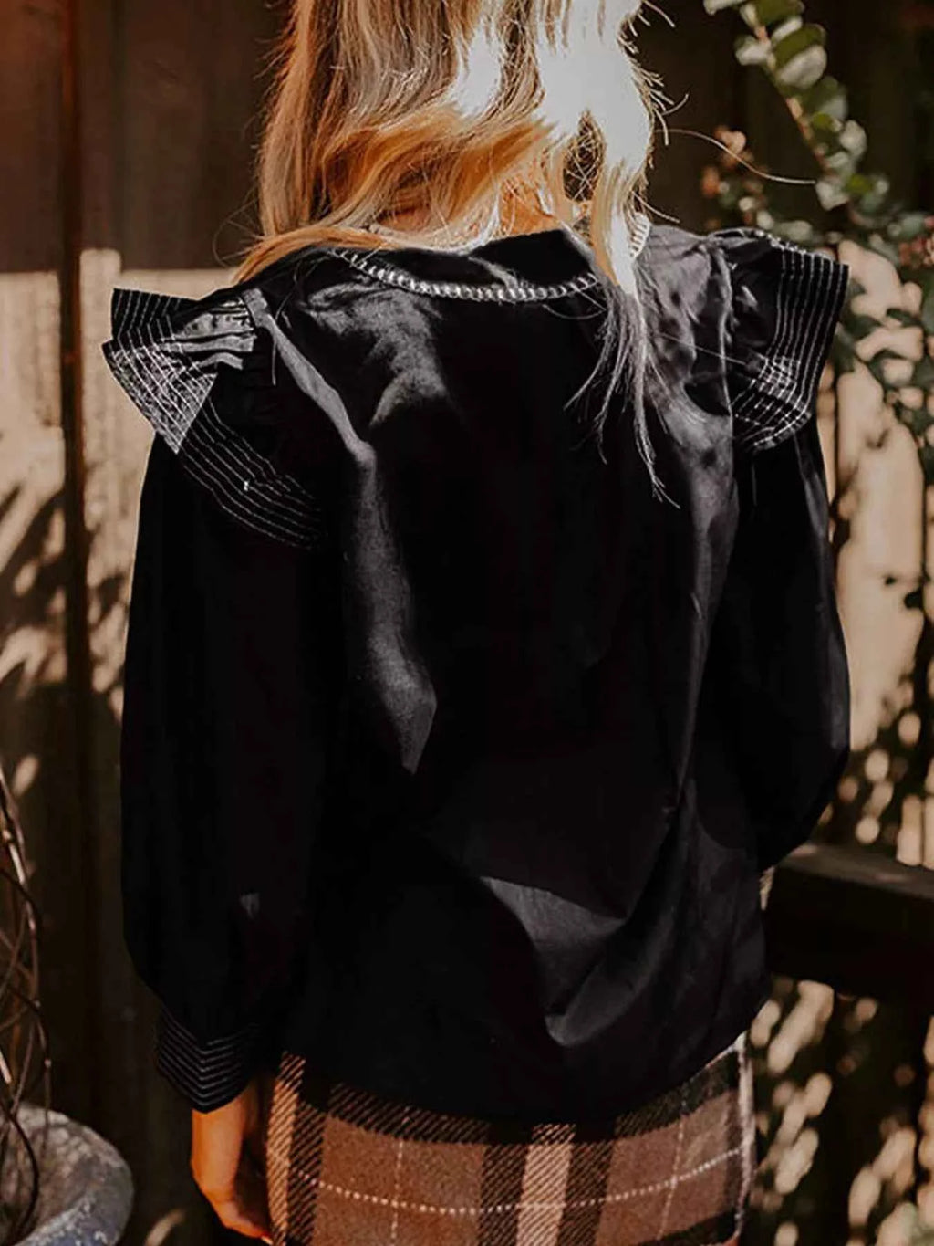 Ruffled Notched Long Sleeve Blouse dad1afe8-a157-47cc-815e-fd3217bc4611-Max-Origin