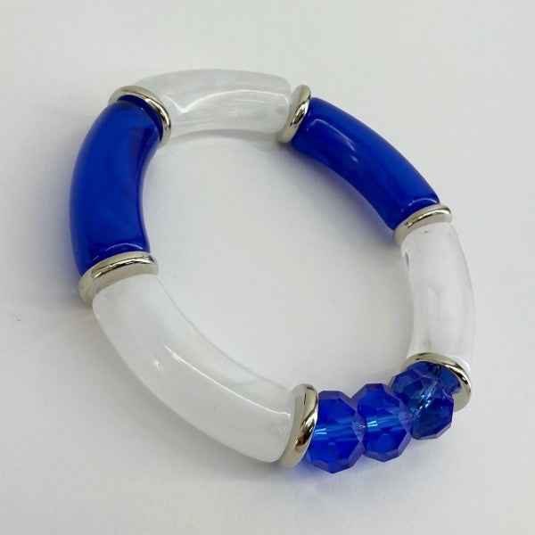 Two Tone Stretchy Bracelet With Beads dad7f145-33d4-4295-b788-775712b7e87f