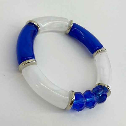 Two Tone Stretchy Bracelet With Beads dad7f145-33d4-4295-b788-775712b7e87f