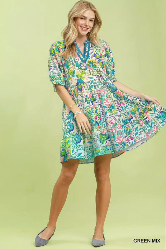 Mix Botanical Print Puff Sleeve Tiered Dress daddc590-0b09-4deb-a244-3e86fa429e56-Max-Origin