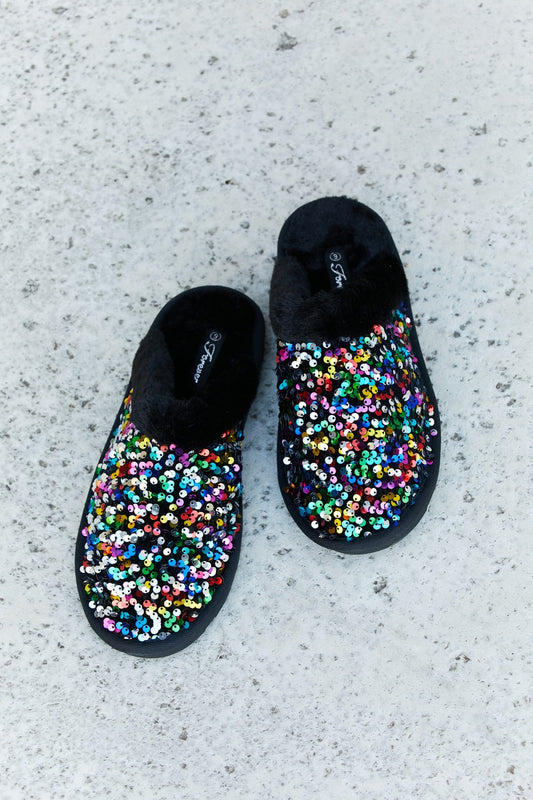 Multicolored Sequin Faux Fur Slipper dae585f5b3d1407ea723e161b73bcc64-Max