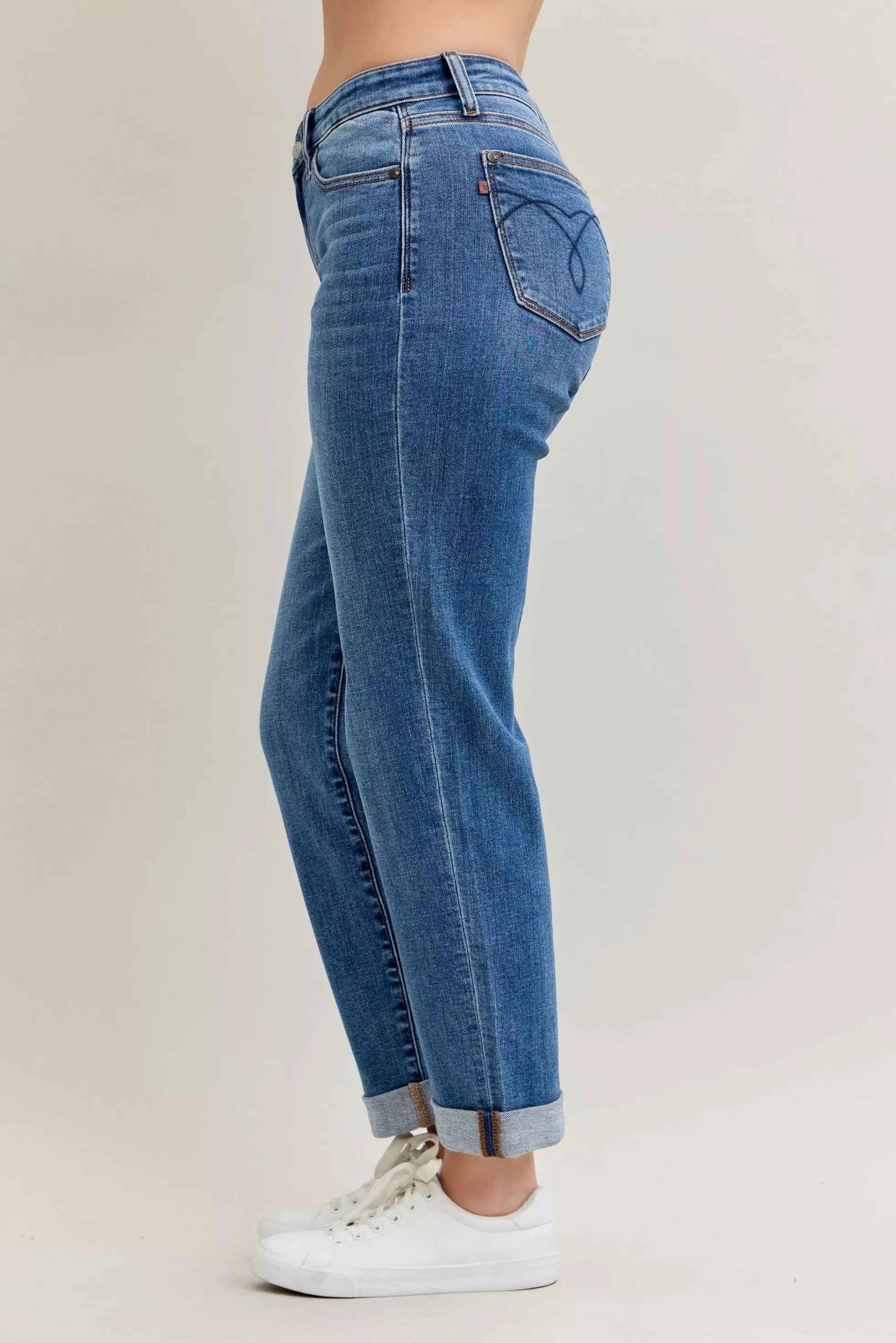 Judy Blue Full Size Mid Rise BF Classic Cuffed Jeans Plus Size daf016859bfd4166aa27fa8297d4bc90-Max-Origin