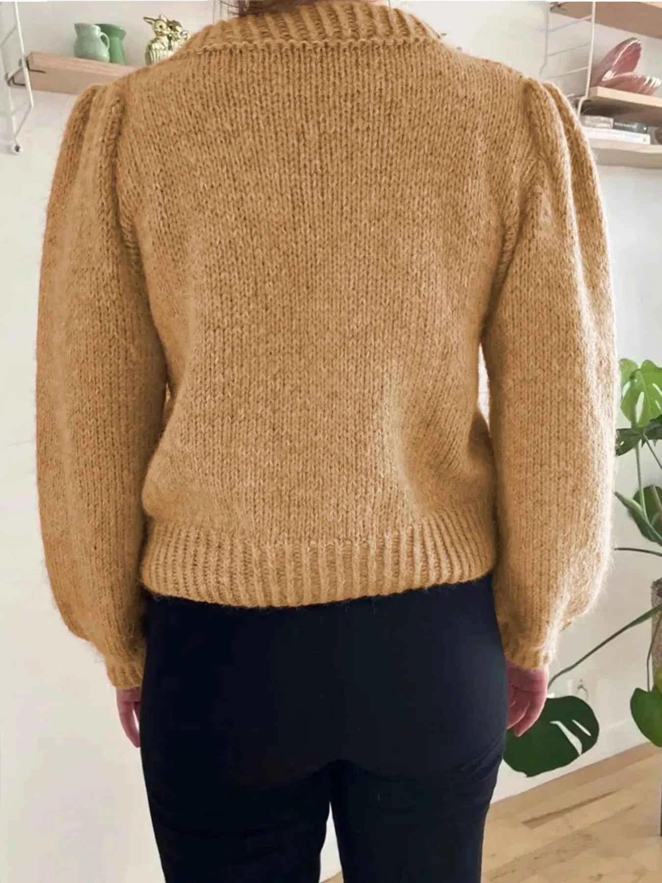 Textured Knit Round Neck Long Sleeve Sweater daf73b7e-caad-485f-9bc8-7fef3bc374ec-Max-Origin