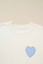 Valentine Gingham Heart Embroidered Crewneck Sweat db056d2f-4ae3-43db-bd3d-7e9f334b9544