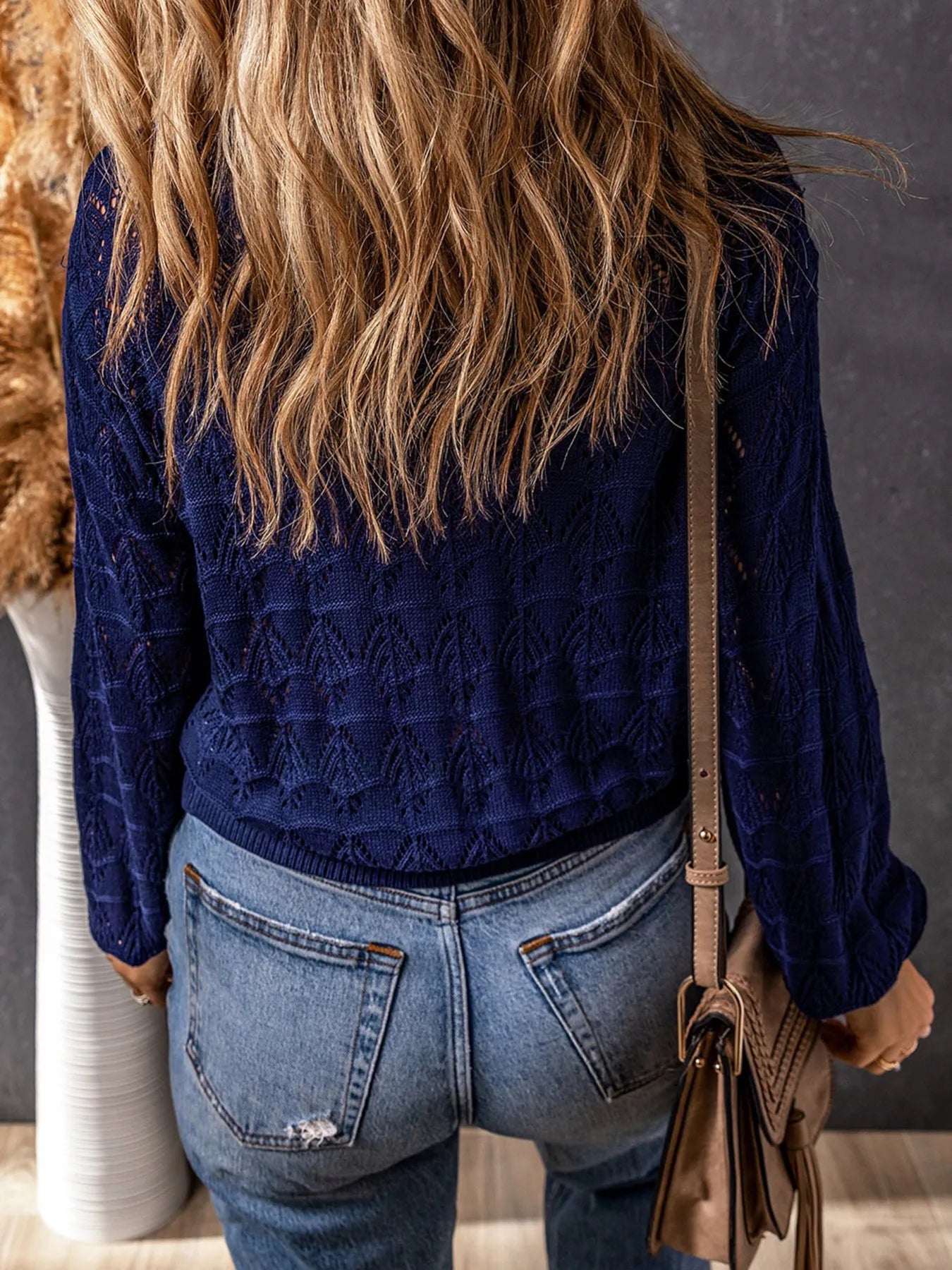 Buttoned Front Openwork Cardigan db1b49e36f714817befcb724ca81f3e2-Max-Origin