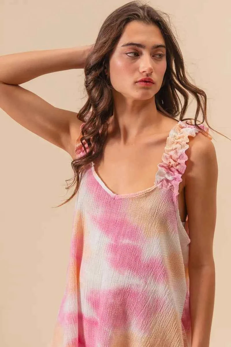 Tie Dye Printed Textured Woven with Ruffled db248850ceda4f74b04d8020668f03b8-Max-Origin