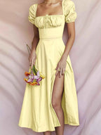 Full Size Slit Short Sleeve Midi Dress Plus Size db25ffb908684b1b8735458728bacf15-Max-Origin