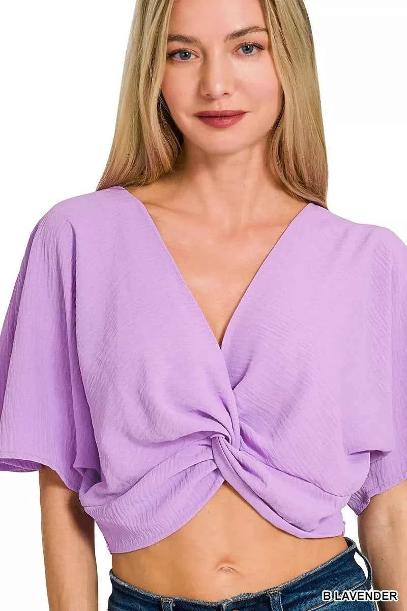 Zenana Woven Airflow Twisted Top & Wide Leg Pants Set db286205842c4223be10142445e4e06c-Max-Origin