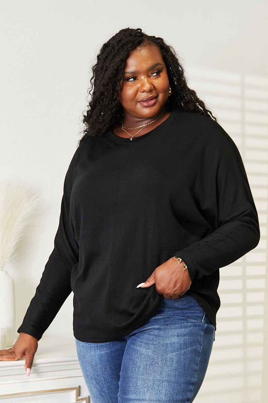 Double Take Seam Detail Round Neck Long Sleeve Top db29e272d9214ea78c22dfc0b9338dc7-Max