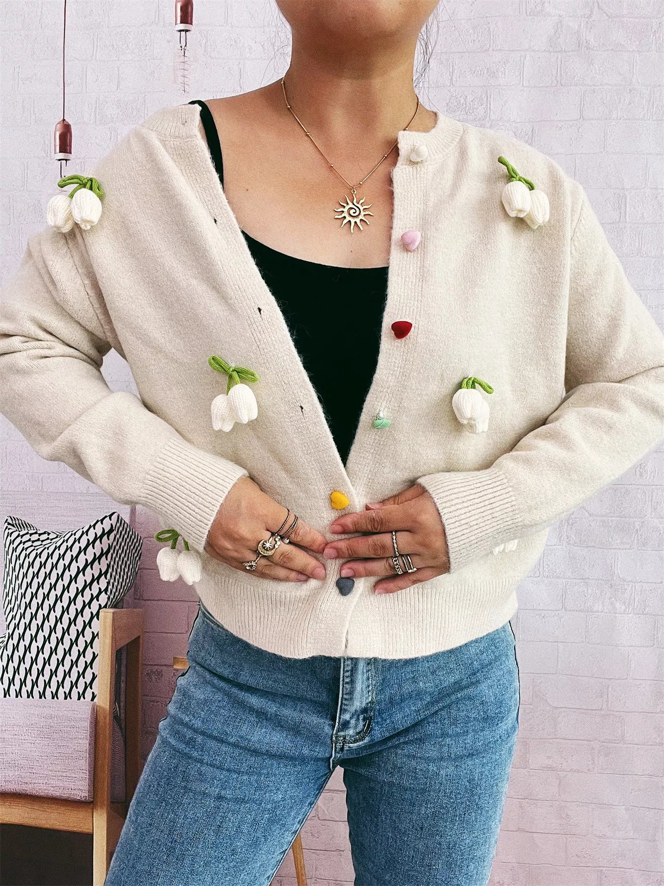 Flower Button Up Long Sleeve Cardigan db3a0bb796f64166a581a762d656e1ca-Max-Origin
