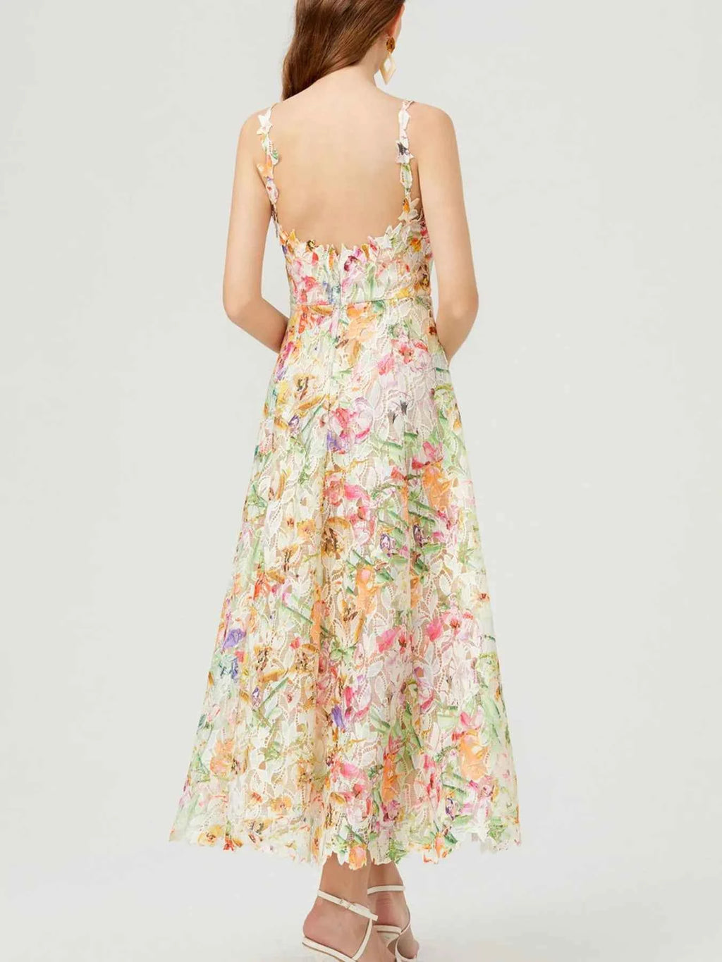 Floral Lace Sleeveless V-Neck Midi Dress db3bd6eb-f7f3-4f79-85aa-d10dd6023034-Max-Origin