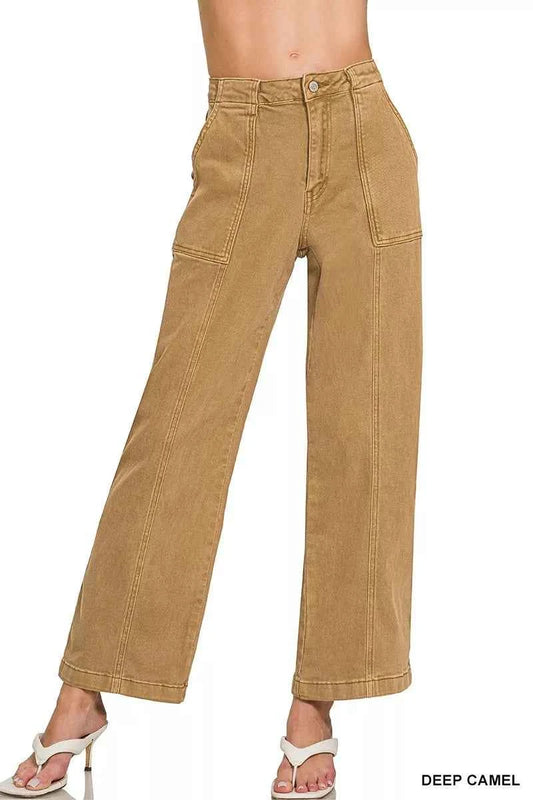 Zenana Straight Leg Utility Pocket Jeans DEEP CAMEL db4960b70f7e4d0bac431f27a9d75979-Max-Origin