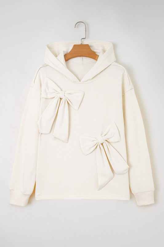 Solid Bow Long Sleeve Hoodie db4fa776-2a5d-46bd-933a-56b0bf892a5a
