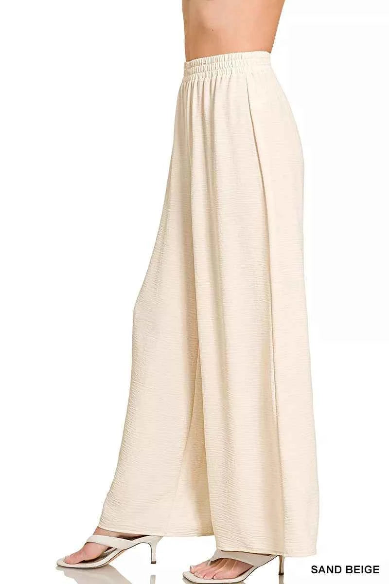 Zenana Woven Airflow Elastic Waistband Pants db654fc087294d48b3bcfd426f1f91a8-Max-Origin