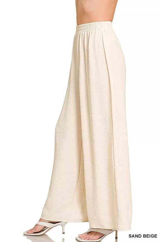 Zenana Woven Airflow Elastic Waistband Pants db654fc087294d48b3bcfd426f1f91a8-Max-Origin