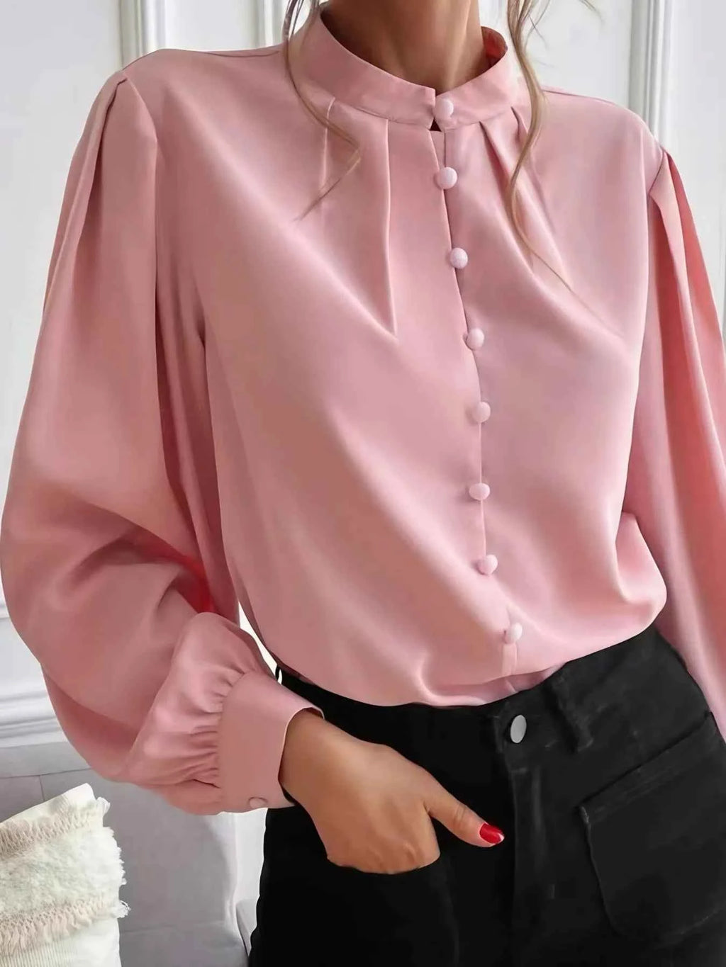 Button Up Long Sleeve Shirt Blush Pink db672aba-3421-43d3-9ac5-bb0135ea9b14-Max-Origin