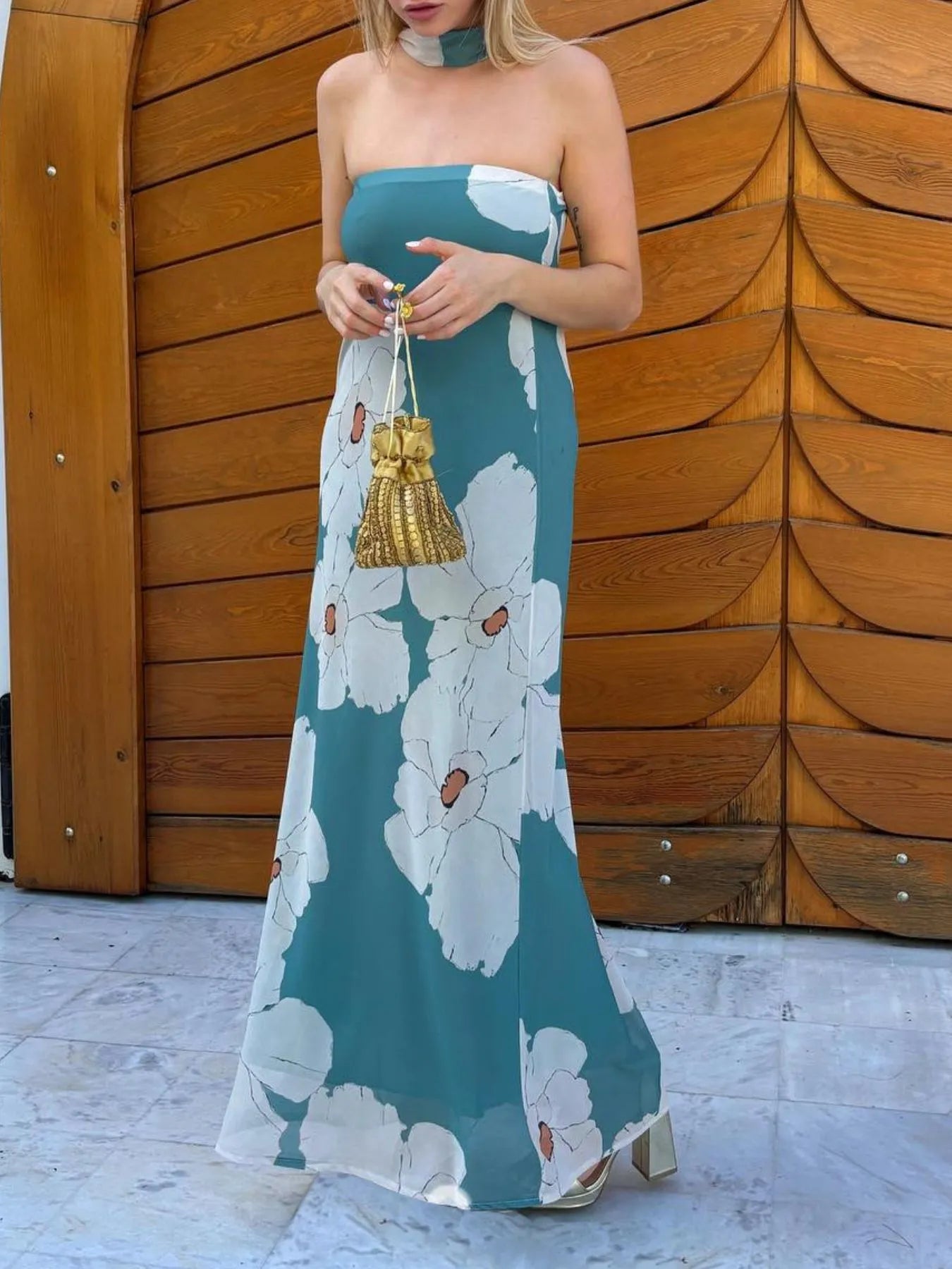Printed Tube Maxi Dress Teal db69bdce-9184-42da-a7ad-9638245a992a-Max-Origin