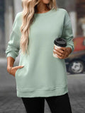 Casual Solid Color Long Sleeve Sweatshirt Gum Leaf db70edc4-1e57-45c6-8d98-8a00e73fe13e-Max-Origin