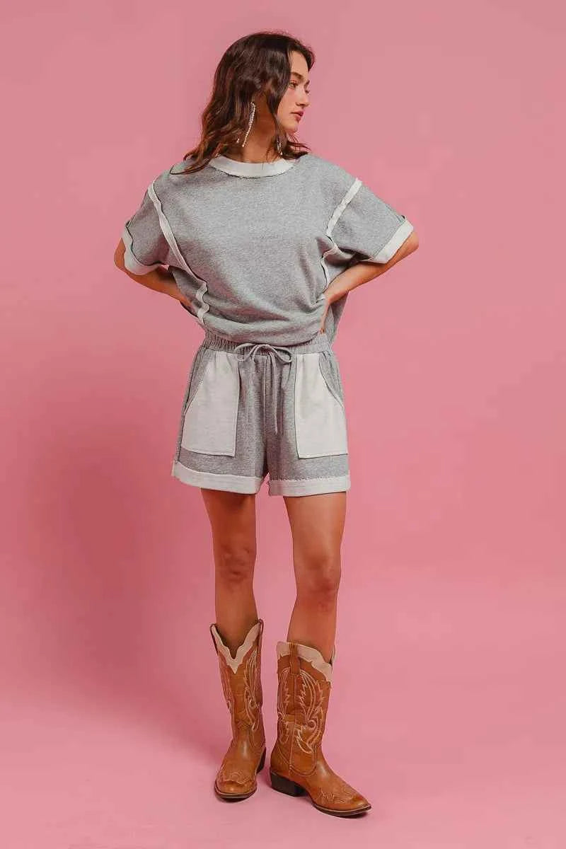 BiBi French Terry Knit Shorts with Side Pocket db7ff2c49a84455b86eb020faff40435-Max-Origin
