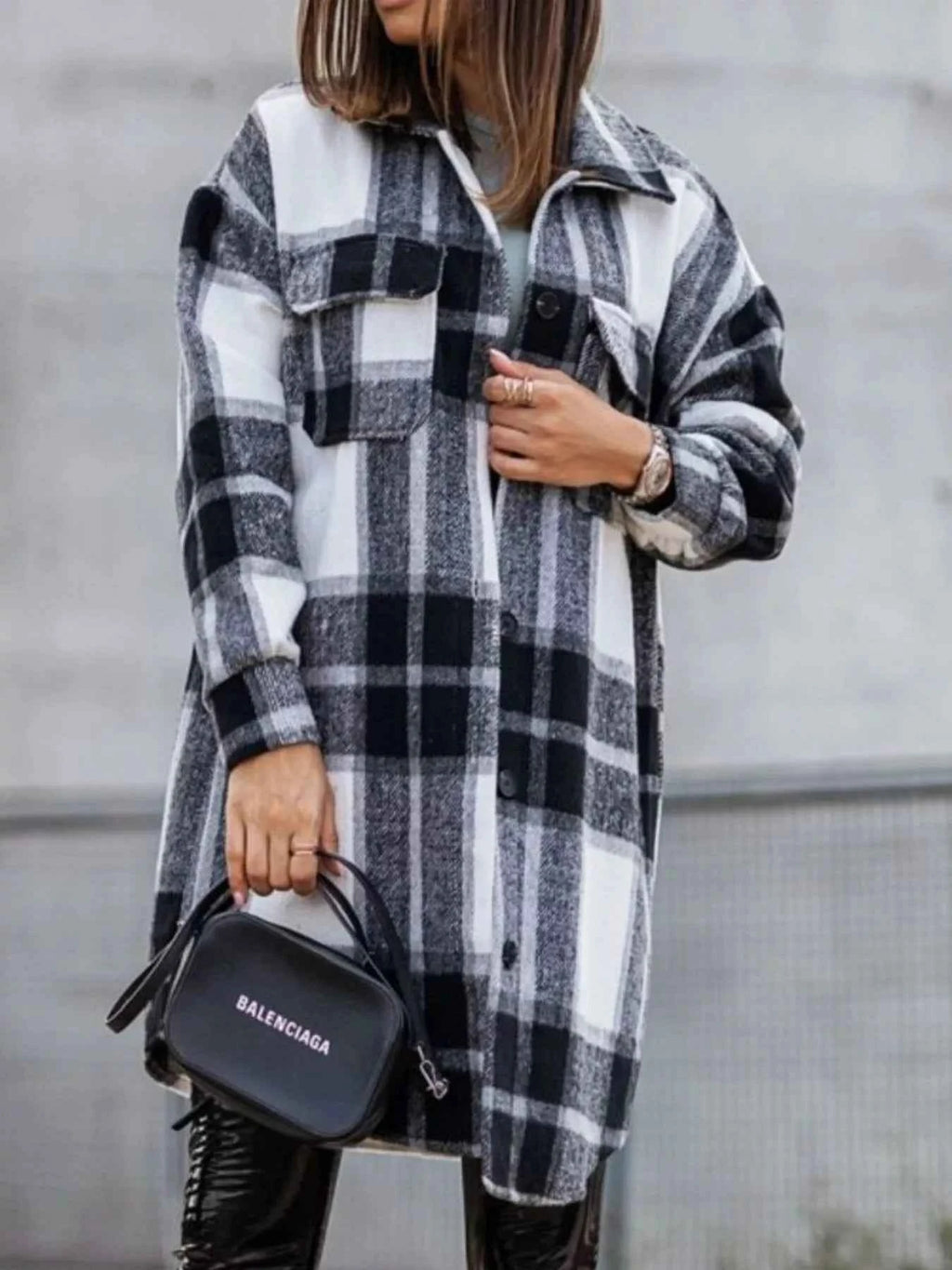 Button Down Collared Neck Plaid Flannel Shacket db813c59-f02e-426c-b521-f295f843fb24-Max-Origin