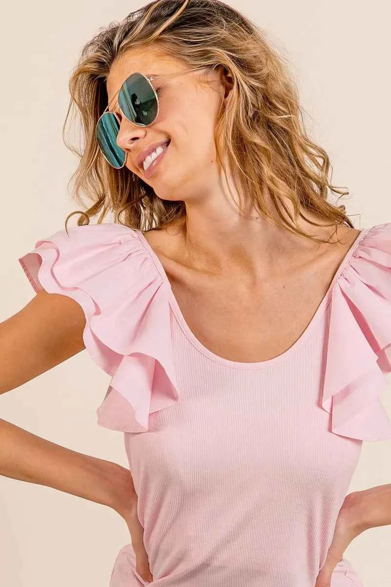 BiBi Wide Layered Ruffle Sleeve Scoop Neck Ribbed Top db95cb8f7d804f298d8f463844f5fe51-Max-Origin