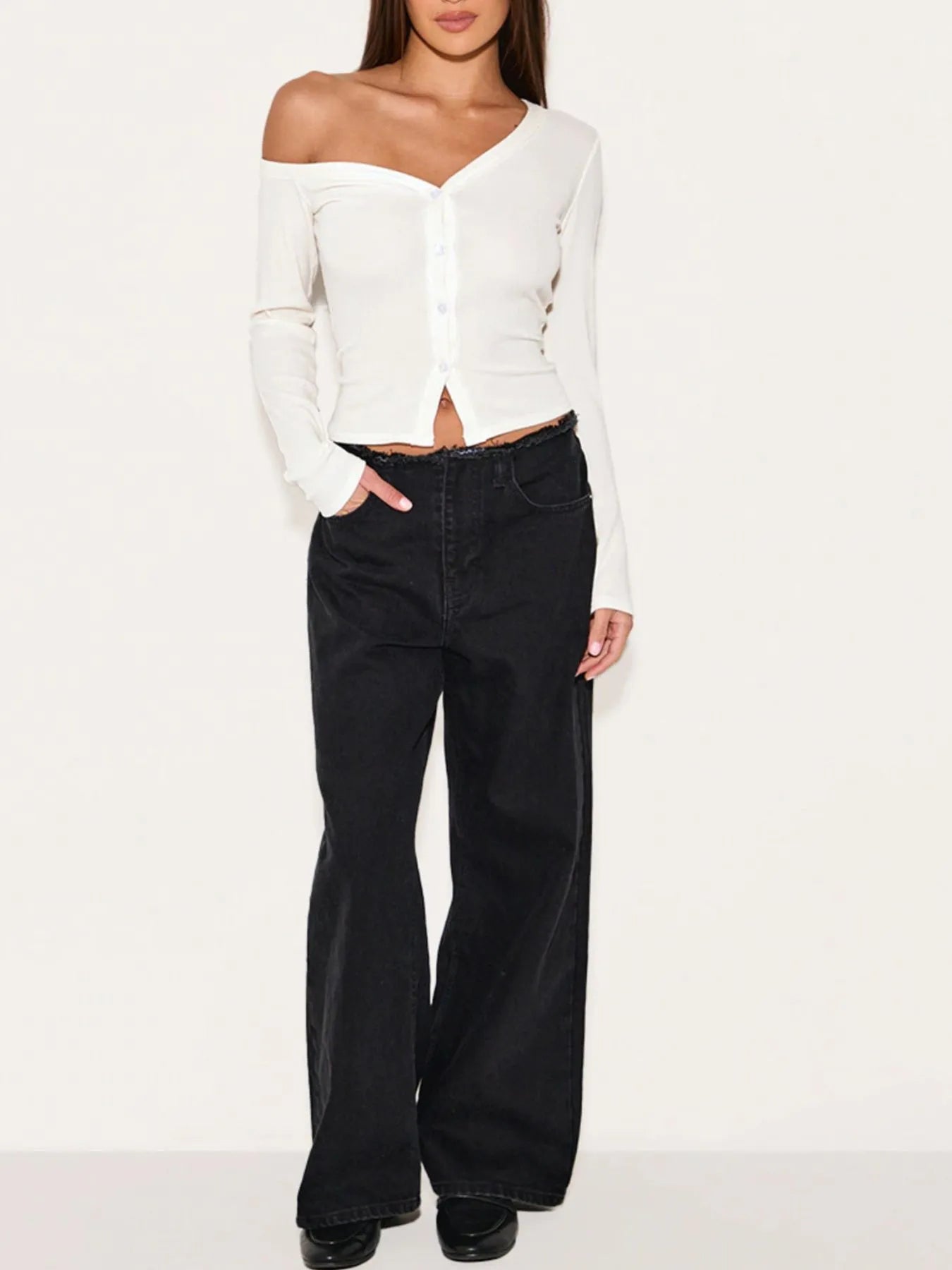 Asymmetrical Neck Button Up Cardigan db9db0f1-509f-4ac6-a971-17df663e88d7-Max-Origin