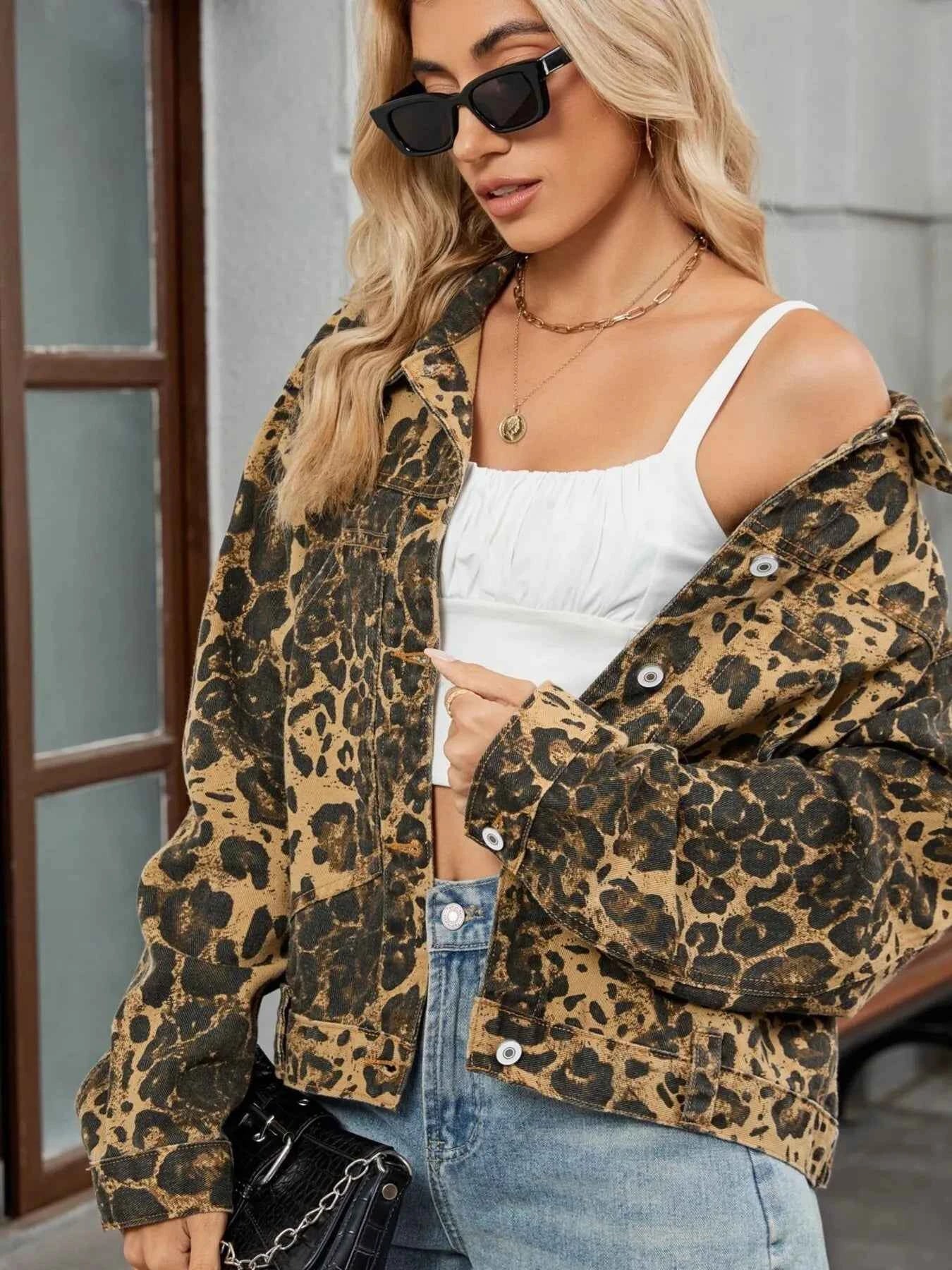 Leopard Print Button Up Denim Jacket db9e849ec50140028c50fc433f3a0ae0-Max-Origin