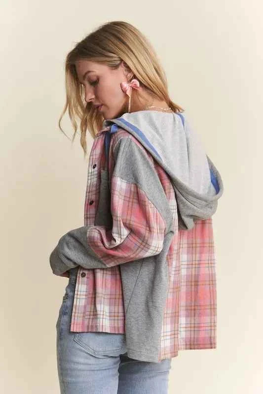 ADORA Button Down Plaid Hoodie Shacket dba557cfafbd4b0f8e74a35f8657e39d-Max-Origin